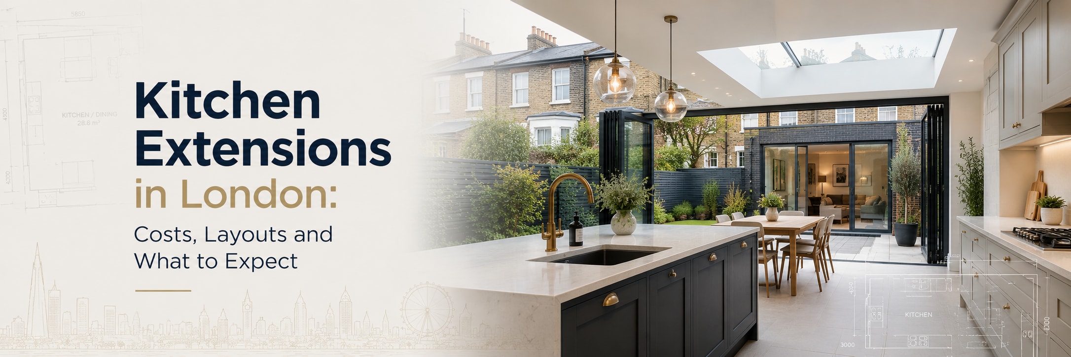 Open-plan kitchen extension in a London home
